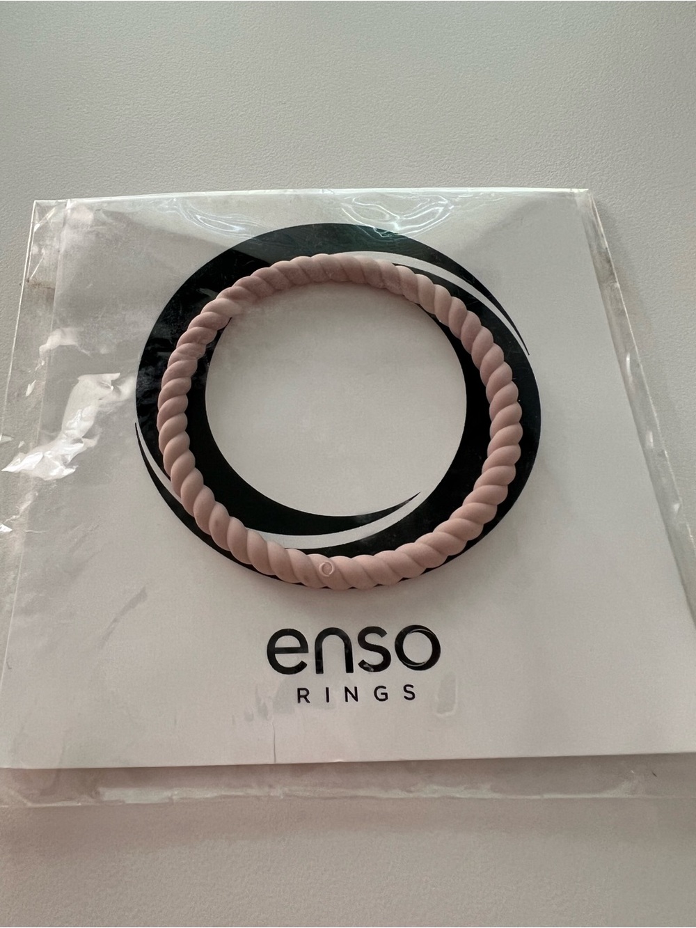 Enso Braided Silicone Bracelet in Pink Sand